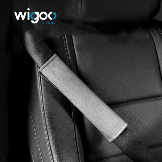 Wigoo Premium Grey Car Seat Belt Cover for all Vehicle